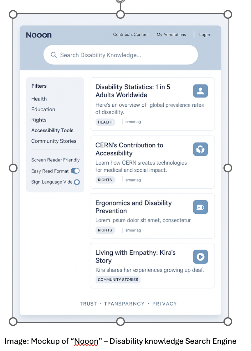 Mockup of Nooon search engine